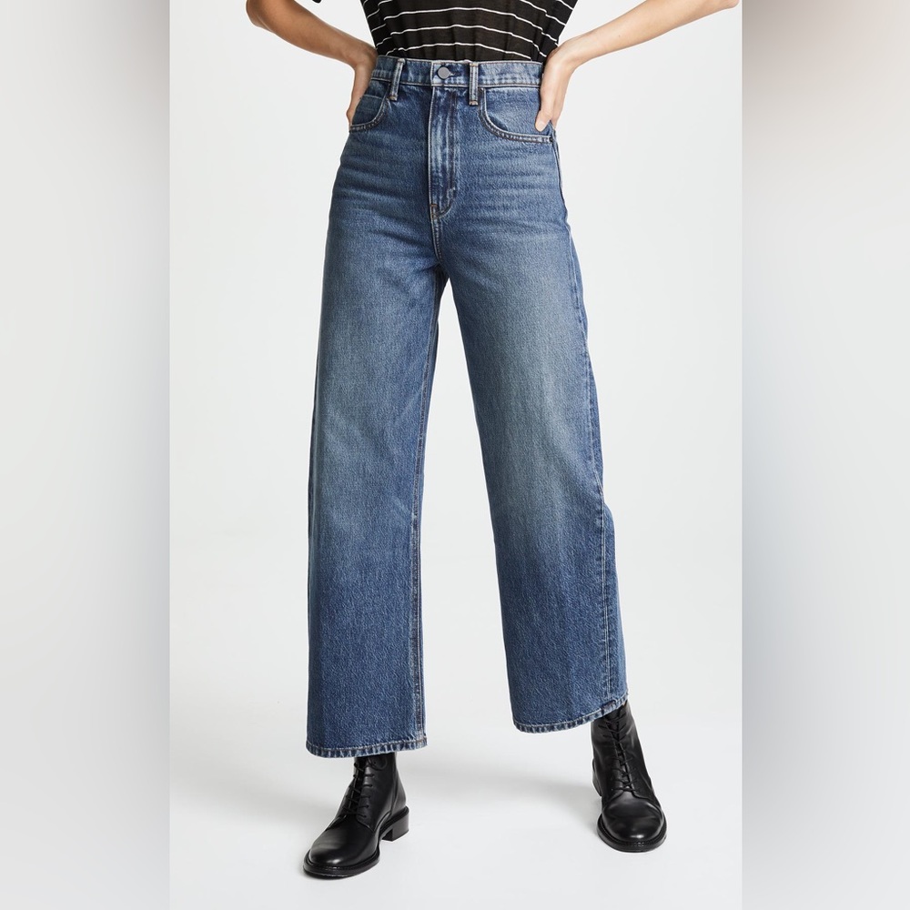 Denim x Alexander Wang Crush High Rise Wide Leg Jean
